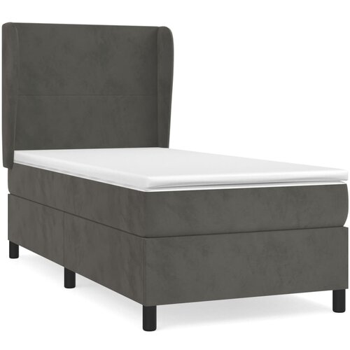 Maison Chic Box spring postelja - Vzmetna postelja z vzmetnico temno siv 90x190 cm žamet SL14107, (21906634) Slike