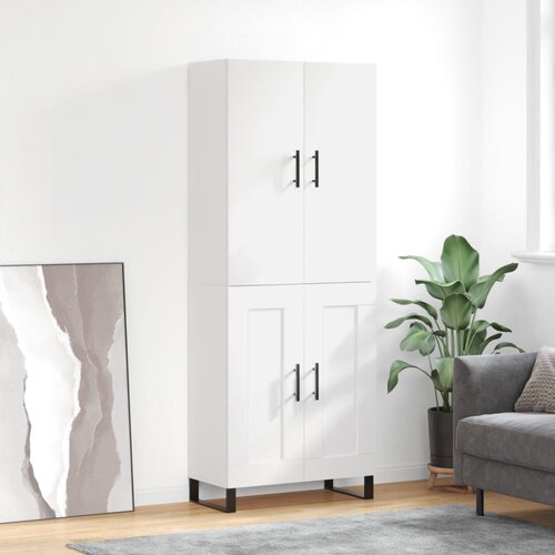  Visoka komoda bijela 69,5x34x180 cm konstruirano drvo Cene