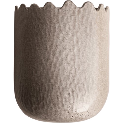 DBKD Stenski cvetlični lonec FLOWERY Beige - Large - 20x24 cm Slike