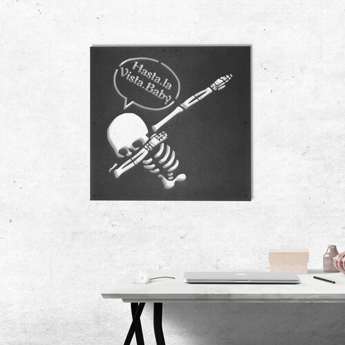 Wallity zidna dekoracija skeleton 2, 45 x 45 cm, crna Cene