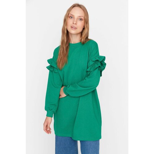 Trendyol Green Sleeve Detailed Knitted Tunic Cene