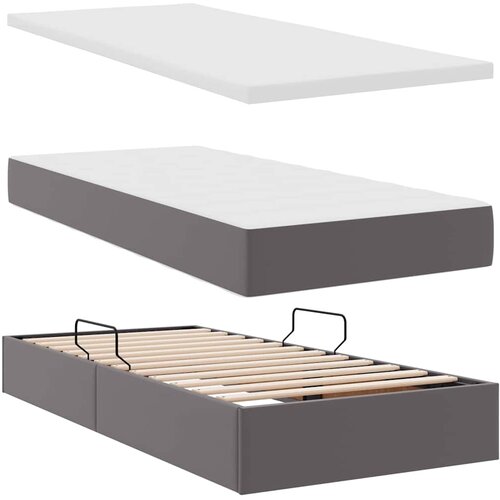  s madracem i skladi&amp;scaron;tem Siva 90 x 200 cm Lažna koža Slike