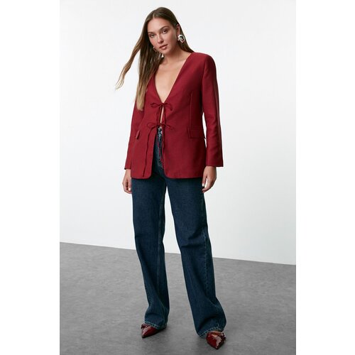 Trendyol Claret Red Woven Blazer Jacket Slike