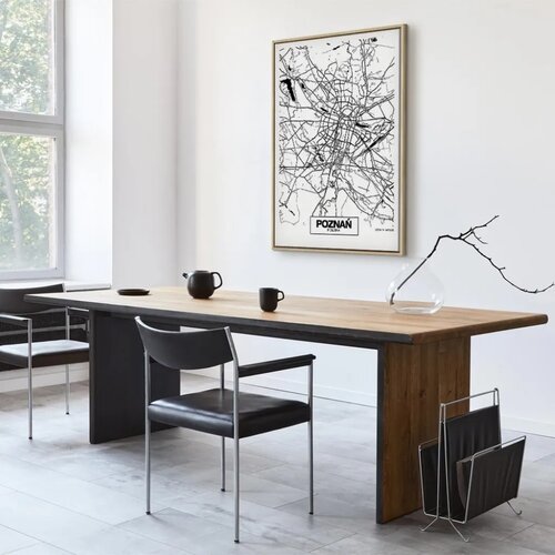  Slika - City Plan: Poznan (1 Part) Vertical 80x120 U prirodnom drvenom okviru Slike
