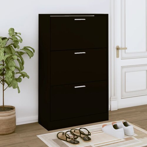 The Living Store omarica za čevlje črna 63x24x103 cm inženirski les - omarica za čevlje, (21434114) Cene