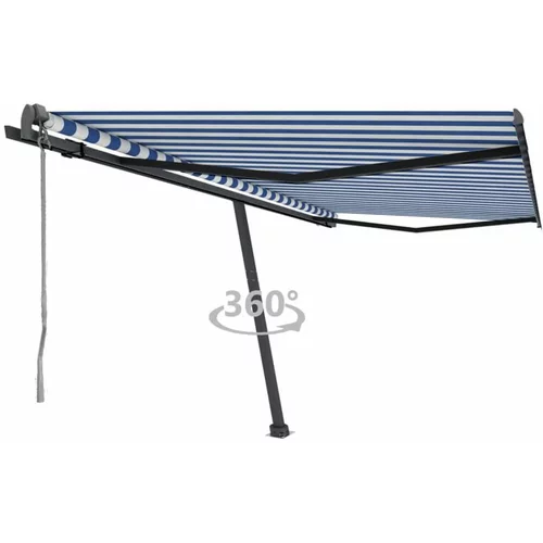  Prostostoječa avtomatska tenda 450x300 cm modra/bela, (20729126)