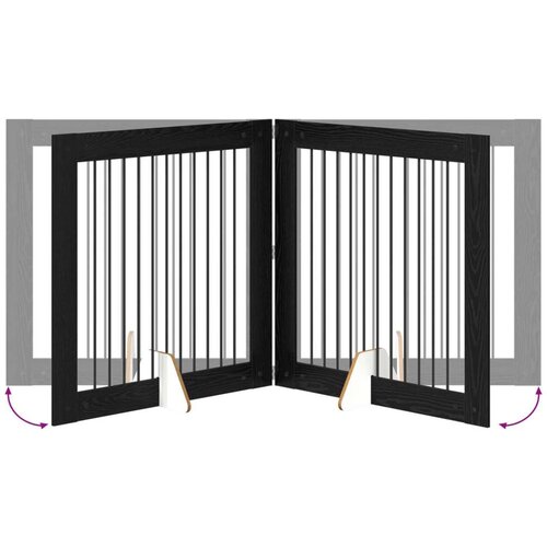  Vrata za pse s postoljem 4 pcs Crni hrast 100 x 100 cm Slike