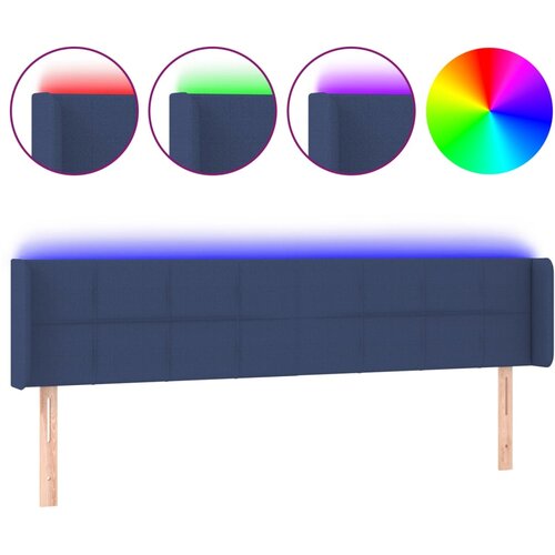  LED uzglavlje plavo 203x16x78/88 cm od tkanine Slike