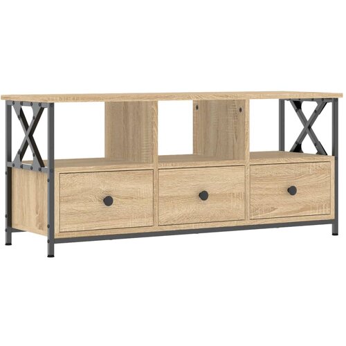 Maison Chic TV omarica - TV stojalo - Televizijska omarica sonoma hrast 102x33x45 cm inženirski les in železo, (21700942) Slike