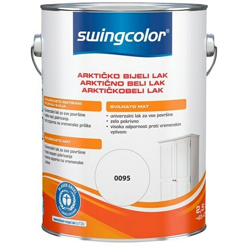 SWINGCOLOR Arktično beli lak Swingcolor (bele barve, svilnato mat, 1 l) Slike