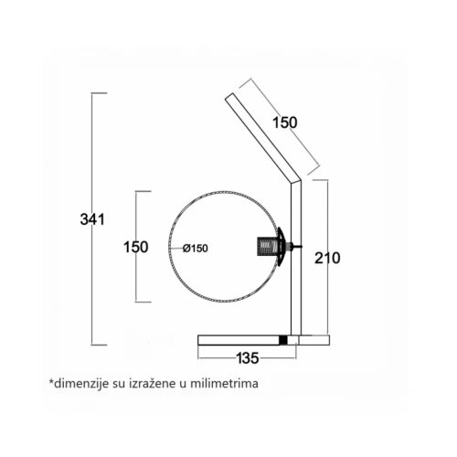 Vesta 636 STONA LAMPA 1*G9 MESING Slike