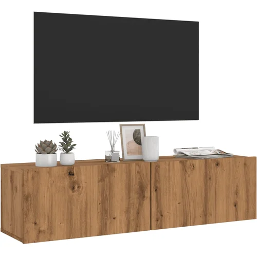 vidaXL Stenska TV omarica artisan hrast 120x30x30 cm inženirski les