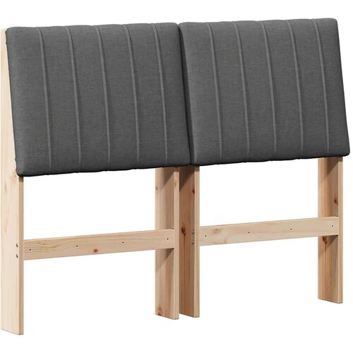 VidaXL tapecirani uzglavlje tamno siva 120 cm čvrsto borovo drvo Slike