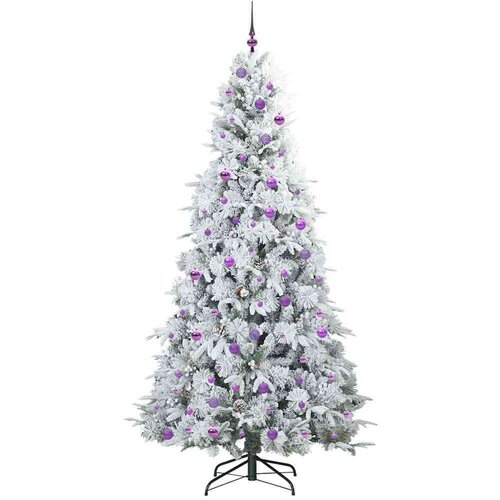 VidaXL Umjetno božićno drvce s nogom s stalakom Zelena 240 cm PE i PVC Slike