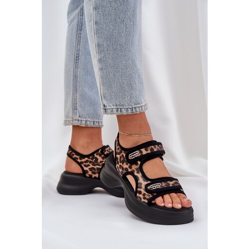 PS1 Eco Leather Lightweight Platform Sandals Panther Brown Cijene