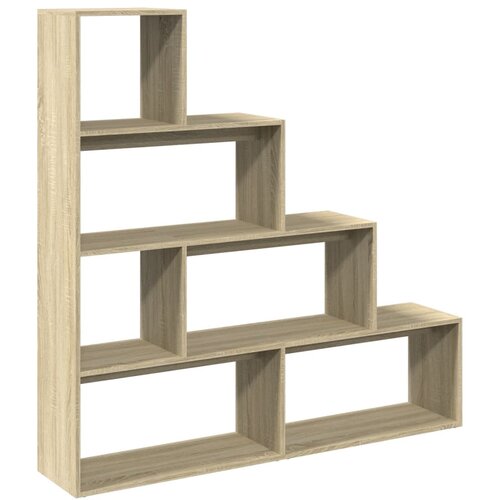  Pregrada/regal za knjige 4 razina hrast 143,5x29x143,5cm drveni Slike