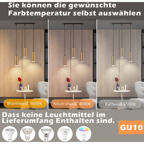 Nettlife Viseča svetilka 3 luči Zlata Črna Vintage GU10 Industrijska, (22122939) Slike