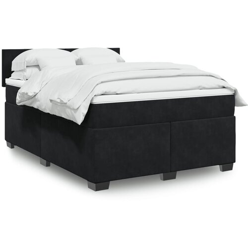 vidaXL Box spring posteljni z vzmetnico črn 140x190 cm žamet Cene