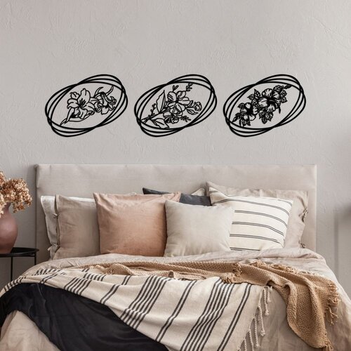 Wallity Zidna dekoracija Flowers - 513, 45 x 60 cm, Crna Cene