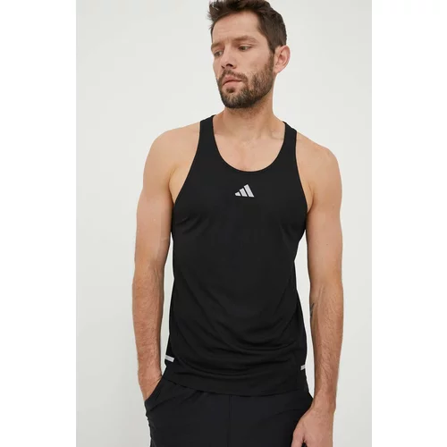Adidas Kratka majica za tek Own the Run črna barva