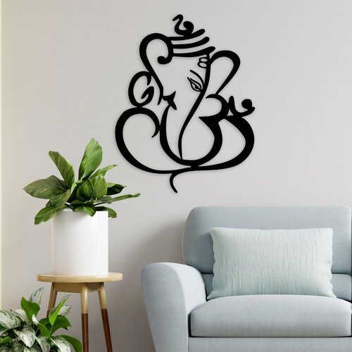 Wallity Zidna dekoracija Ganesha, 75x90 cm, 1,5 mm, crna Cene