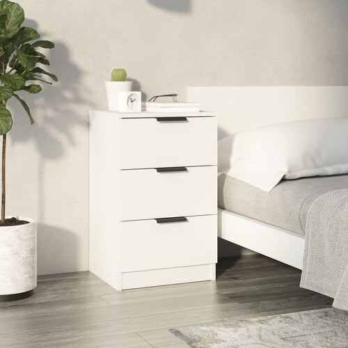 VidaXL Nočna omarica bela 40x36x65 cm Slike