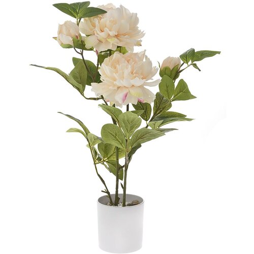  Ve&amp;scaron;tački cvet u saksiji božur 55 cm krem Slike