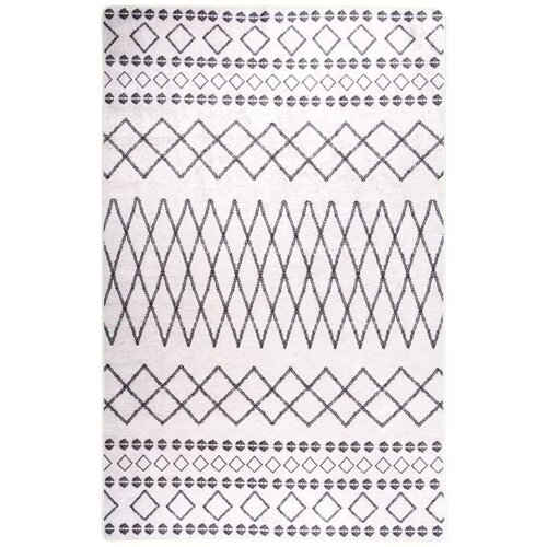  Perivi tepih 80 x 150 cm crno-bijeli protuklizni Cijene