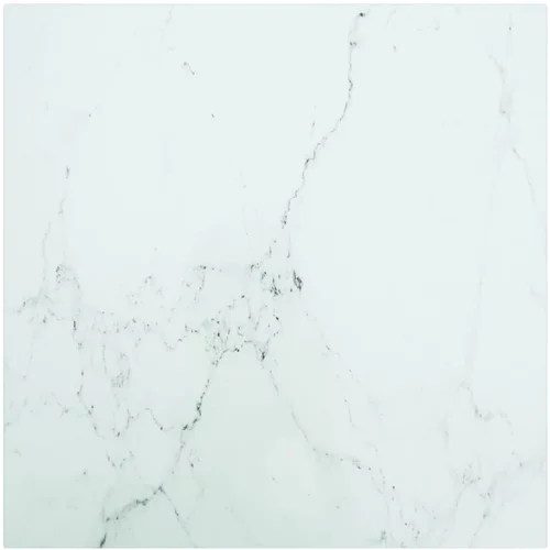 vidaXL Mizna plošča bela 50x50 cm 6 mm kaljeno steklo z marmorj