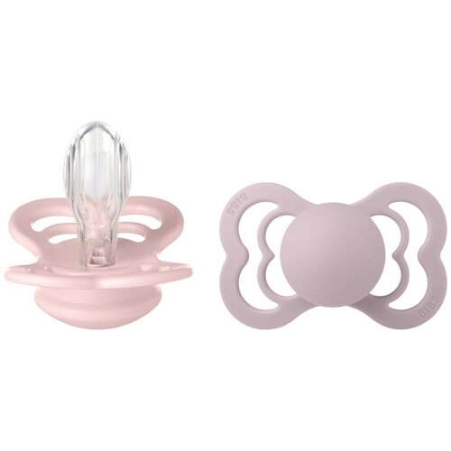 Bibs tolažilna duda - silikon Supreme s simetričnim cucljem 6-18 m 2/1 blossom/dusky lilac Cene