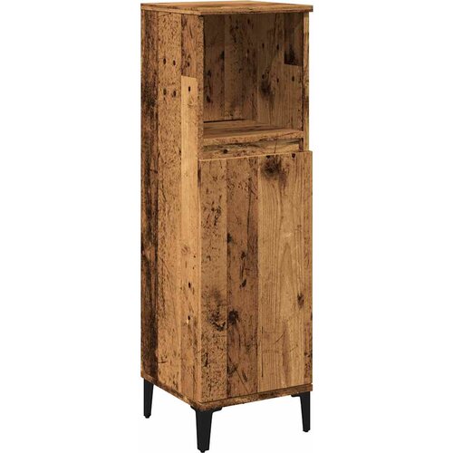 Maison Chic Kopalniška omarica - Kopalniški kabinet starinski les 30x30x100 cm inženirski les, (21794513) Cene