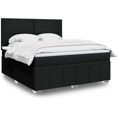 vidaXL Box spring postelja z vzmetnico črna 180x200 cm blago Cene