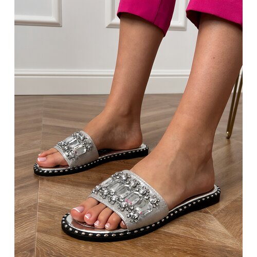 D/CEO Silver flip-flops adorned with Zurab crystals Cene
