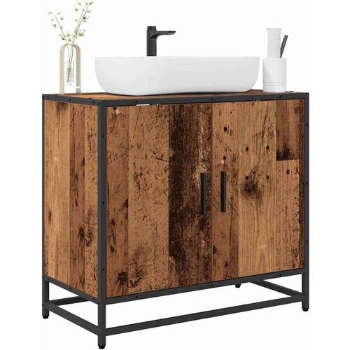 VidaXL Kupaonski ormarić za sudoper Staro drvo 65 x 33 x 60 cm Slike