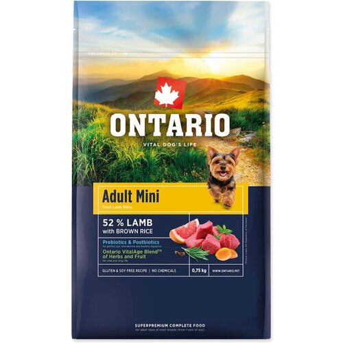 Ontario Adult Mini - jagnjetina in rjavi riž 750 g Cene