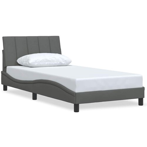 Maison Chic Posteljni okvir - Enojna postelja - Postelja za odrasle brez vzmetnice temno siv 100x200 cm blago-J7827, (21772128) Cene