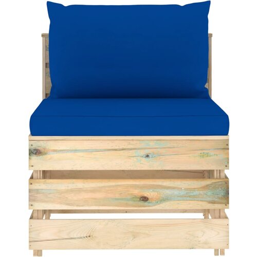 Maison Chic Sekcijski sredinski kavč - Sofa - Kanape z blazinami zelen impregniran les, (21727413) Cene