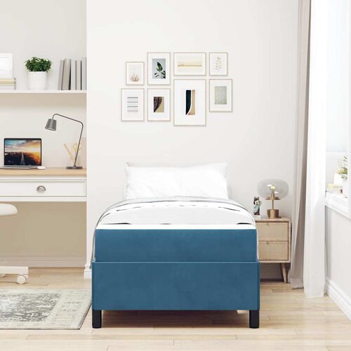 vidaXL Konstrukcija postelje Temno modra in bela 80 x 200 cm Žamet Cene