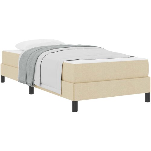 vidaXL Postelja z vzmetnico Drugo krema 90 x 200 cm blago Cene