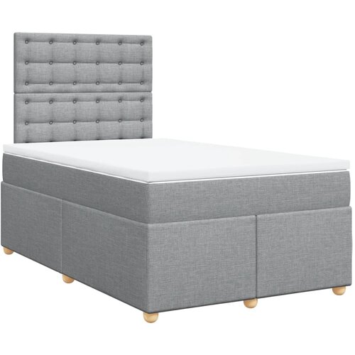 vidaXL Boxspring postelja z vzmetnico svetlo siva 120x190 cm blago Cene