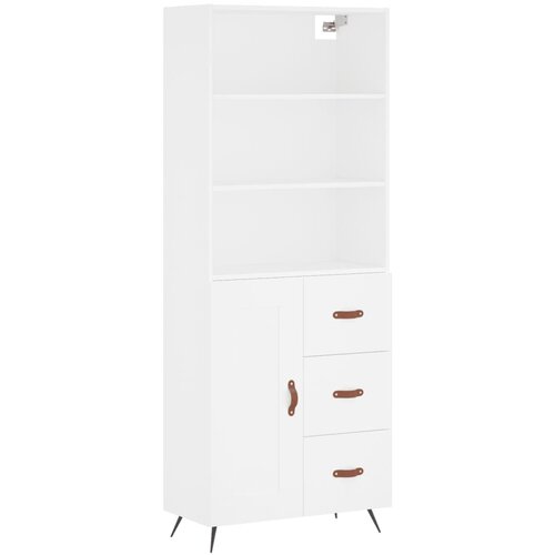 Maison Chic Visoka omara - Komoda - Predalnik bela 69,5x34x180 cm inženirski les, (21720571) Slike