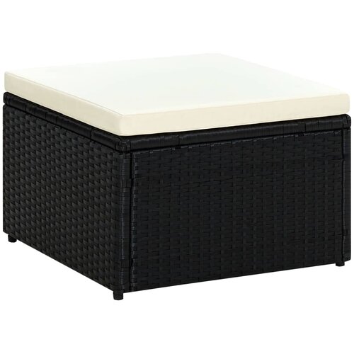  Tabure od Poliratana 53x53x30 cm Crni Slike