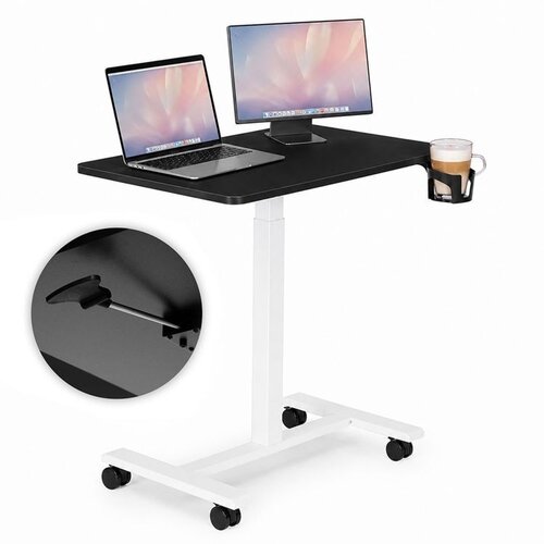ModernHome Mobilni podesivi sto za laptop 70 × 48 cm, visina 71,5–112 cm, crna radna ploča – Cene