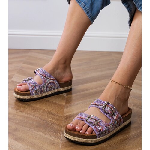 Gemre Purple ethnic sandals with buckles on straps Zebrina Cene