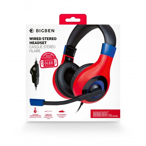 Nacon bigben nintendo switch headset mario red/blue slušalke Cene