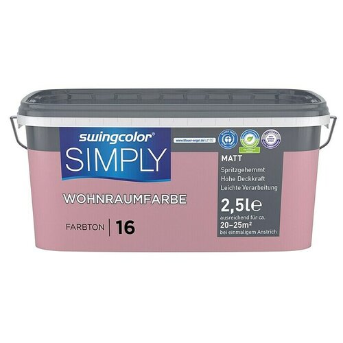 SWINGCOLOR Boja za zid Simply (Ljubičasta - br. 16, Mat, 2,5 l) Cijene