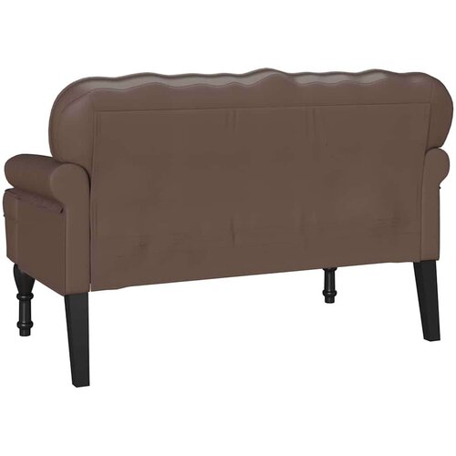 VidaXL Chesterfield klupa Smeđa 119,5 x 64,5 x 75 cm Lažna koža Slike