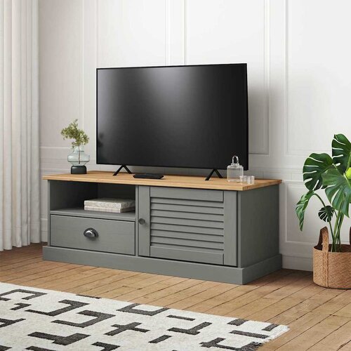 TV ormarić VIGO sivi 106 x 40 x 40 cm od masivne borovine Cene