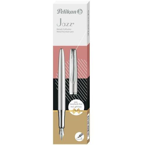 Pelikan nalivno pero Jazz Noble Elegance v darilni &amp;scaron;katli - srebrno 821858 Slike