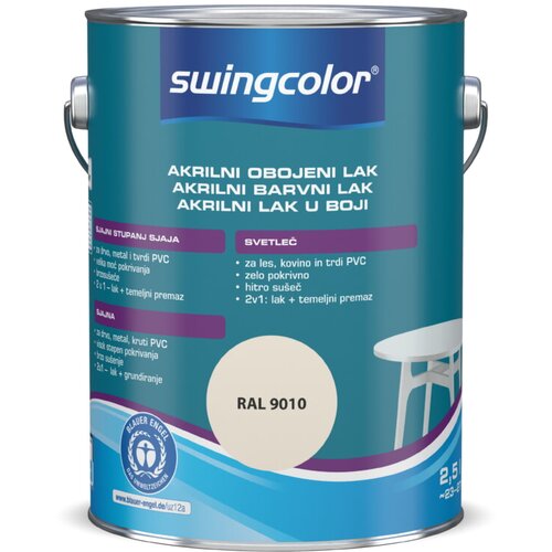 SWINGCOLOR Lak u boji (čisto bijele boje, 2,5 l, Sjaj) Cijene
